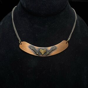 Heart and Arrow Copper Choker Necklace